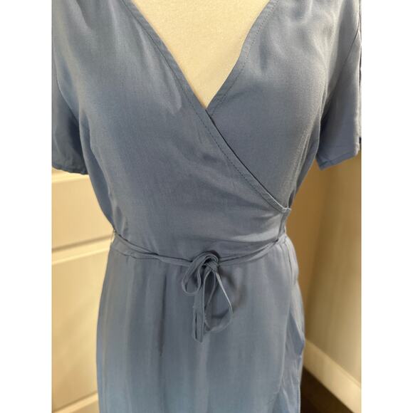 Pink Lily Blue High-Low Faux Wrap Dress (Size Smal) - Picture 3 of 5